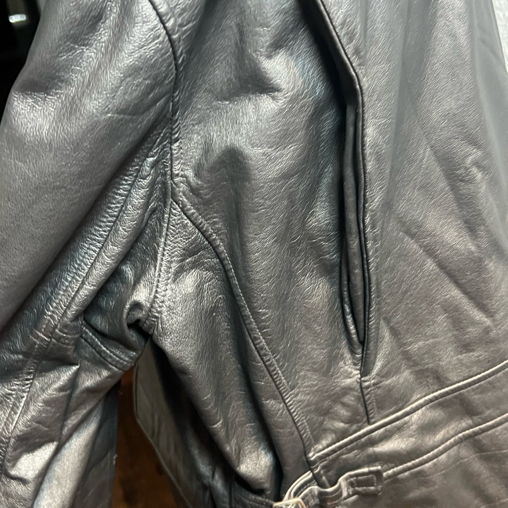 Ralph Lauren Black Leather Zip-Front Jacket - Picture 6 of 13